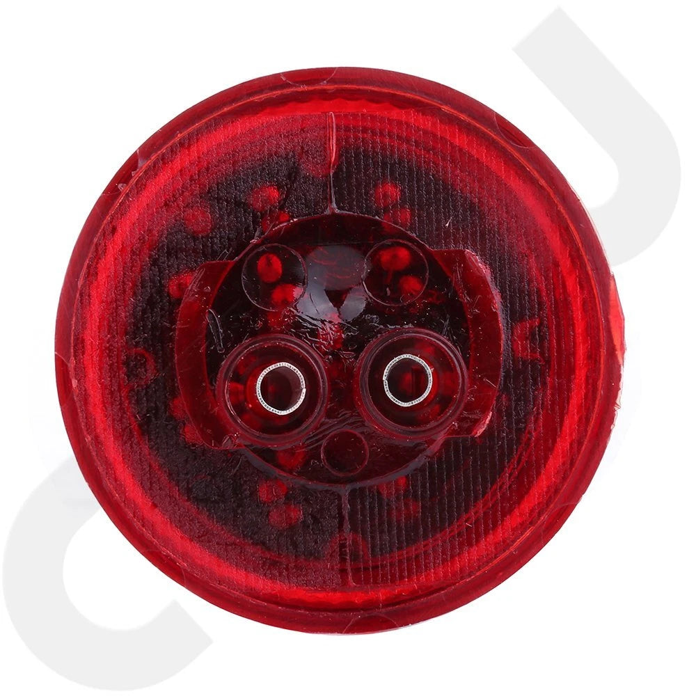 Set of 4 LED Side Marker Lights for Trailer (2" Round, Red)