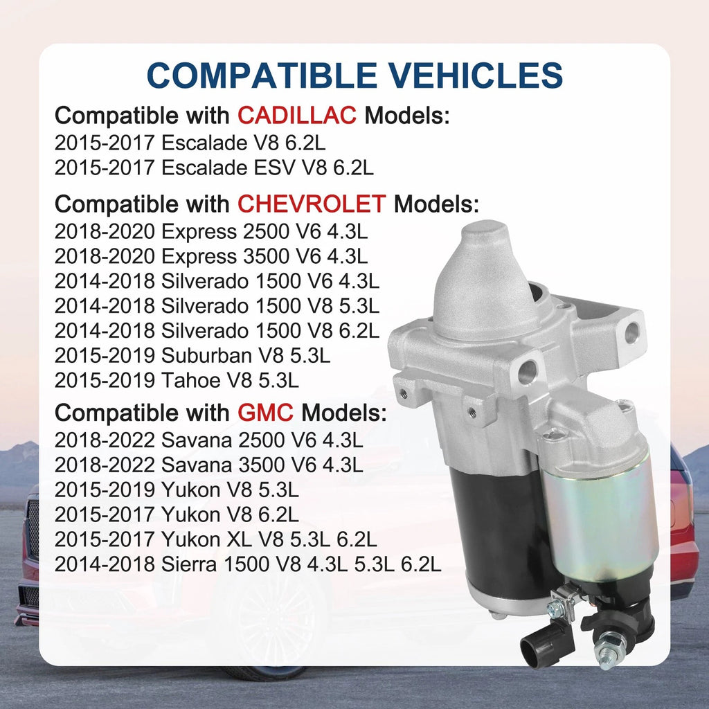 Starter for Chevrolet Silverado 1500 GMC Sierra 1500 (2014-2016)