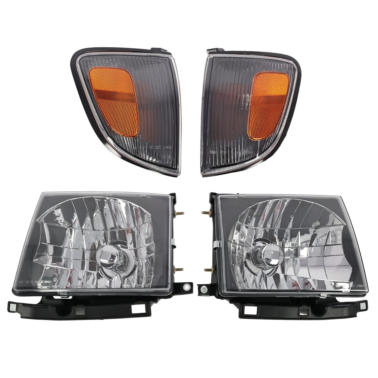 Black Headlights & Corner Lights for Toyota Tacoma 4WD (1998–2000)