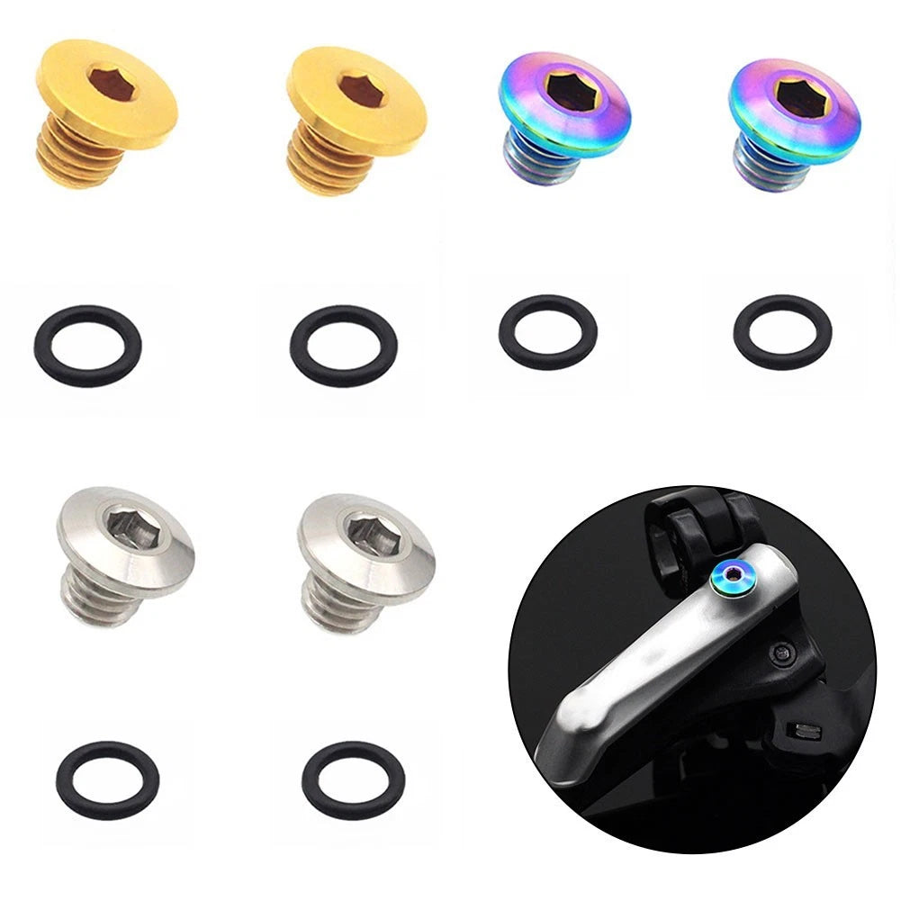 2X Bleed Screws M5x5mm with Sealing O-Rings for Bicycle
