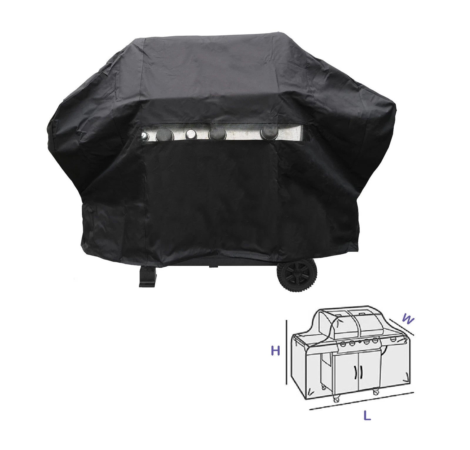 Grill BBQ Cover 65" for All Makes and Models (Waterproof, Heavy Duty, UV Shield)