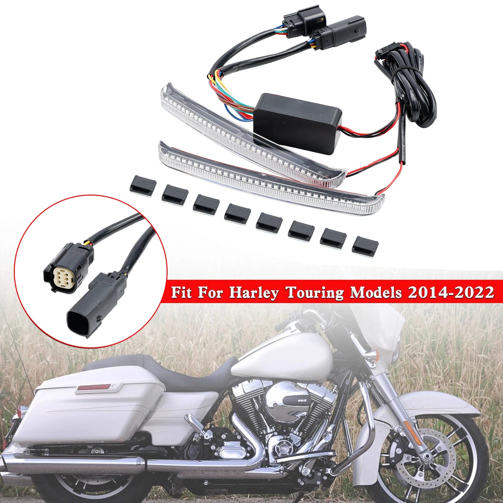 Saddlebag LED Flowing Turn Signal Light for Road Glide FLHR CVO (2014–2022)