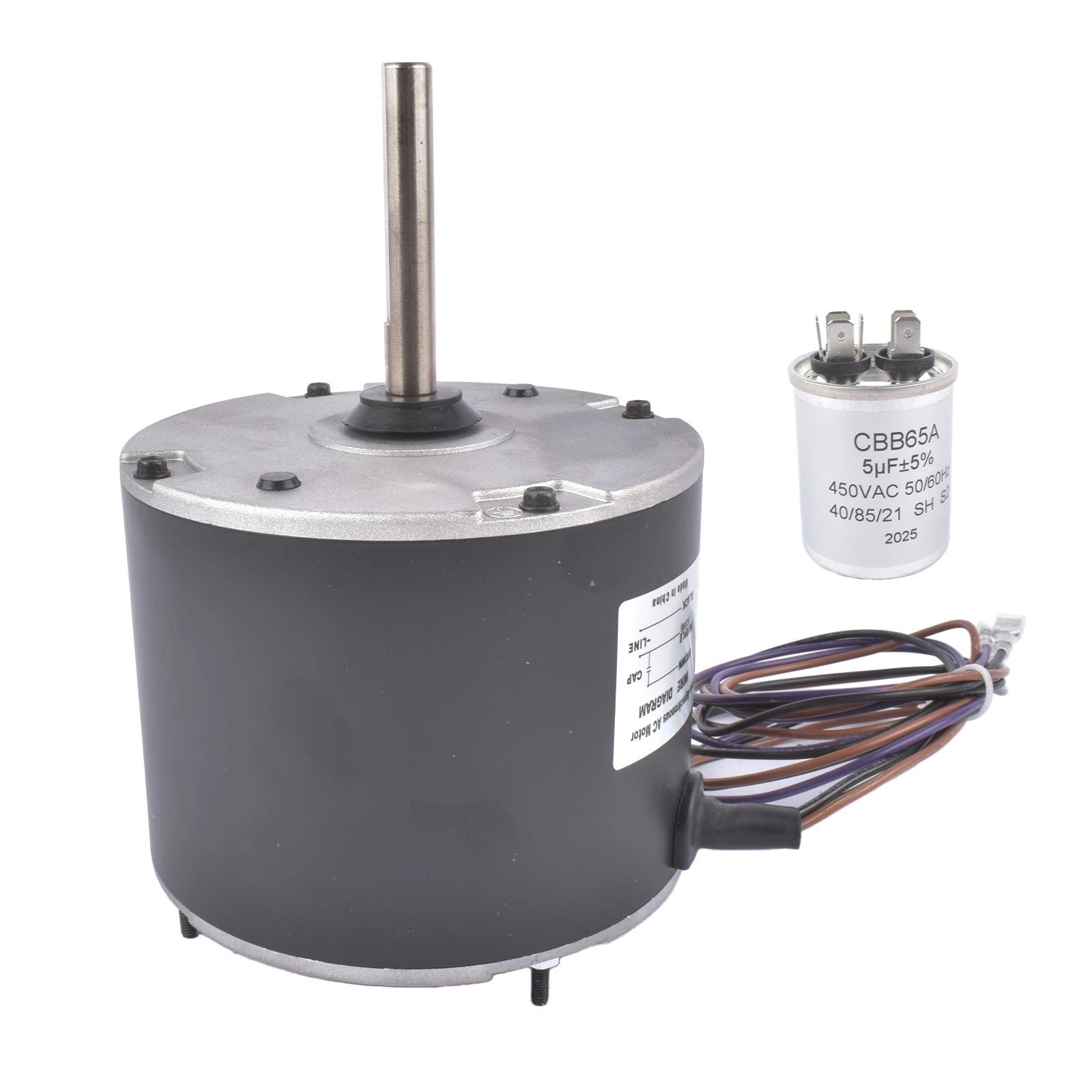 Condenser Fan Motor 1/4 HP 3-Leads 825 RPM for