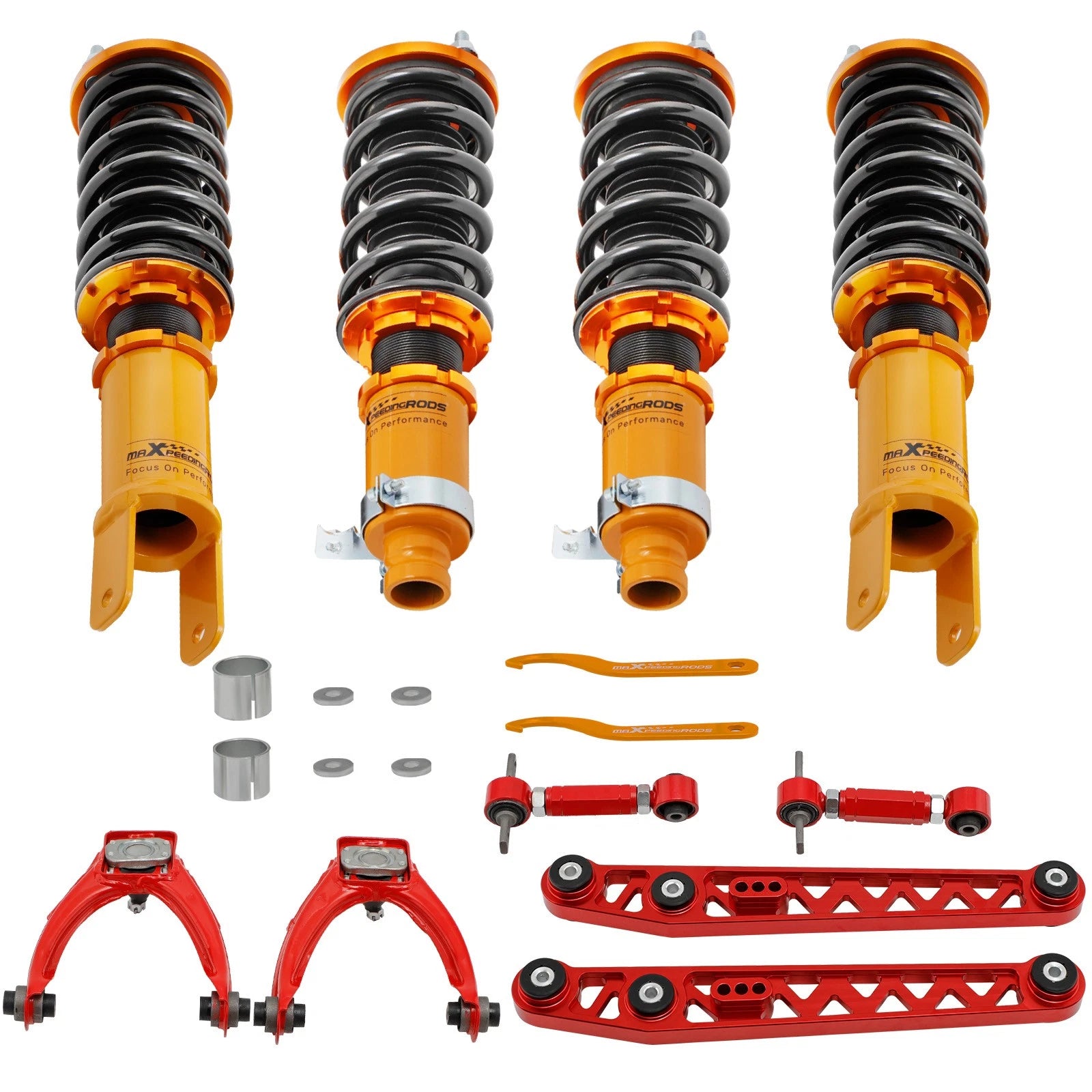 Coilovers + 6x Camber Kit + Rear Lower Control Arms For Honda Civic 1996-2000