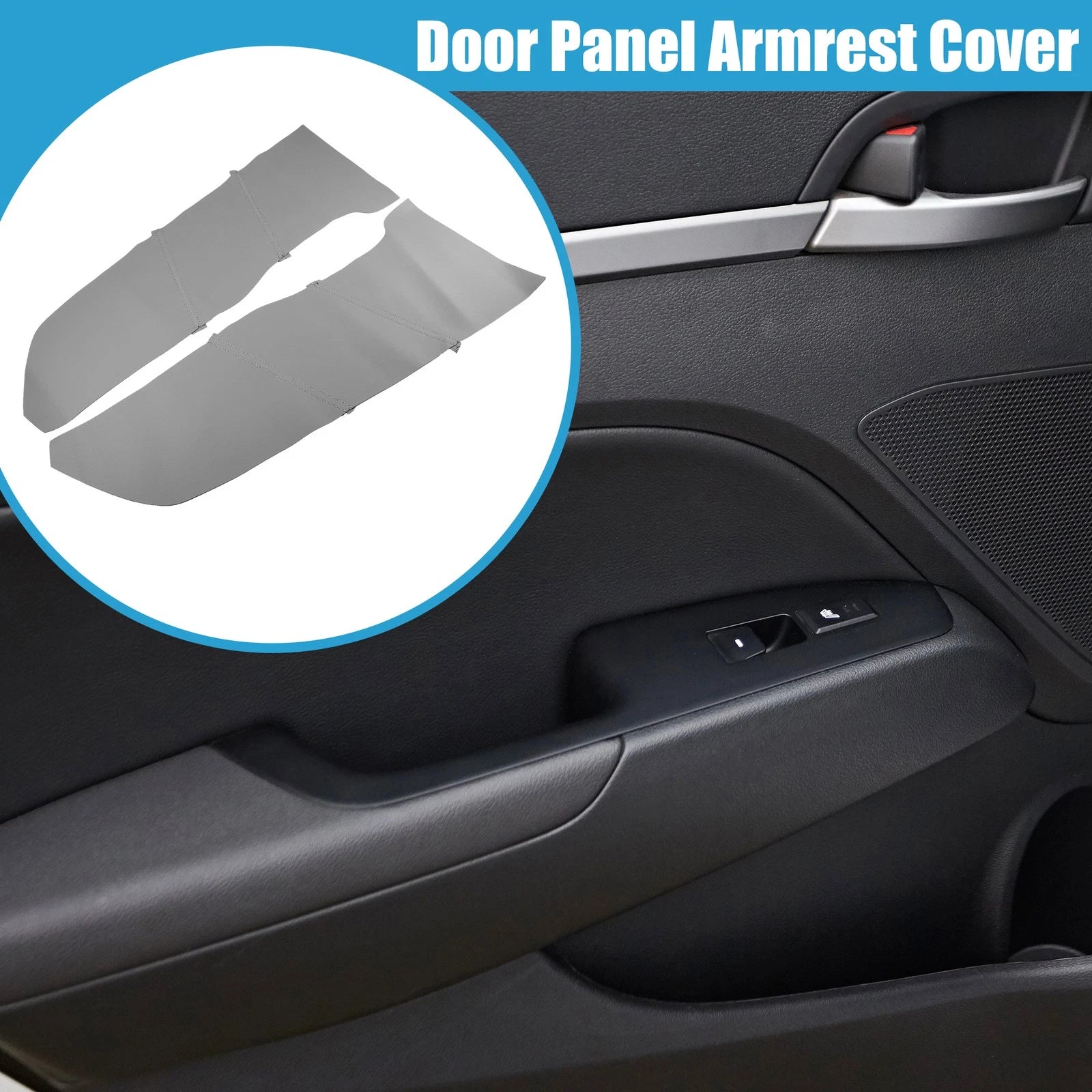 Set of 2 Front Door Panel Armrest Covers for Honda Accord (2008–2012) Gray