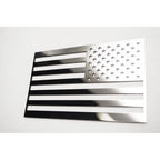 Polished Stainless Steel Flag Emblems 2pc for American Car Craft (Fits)