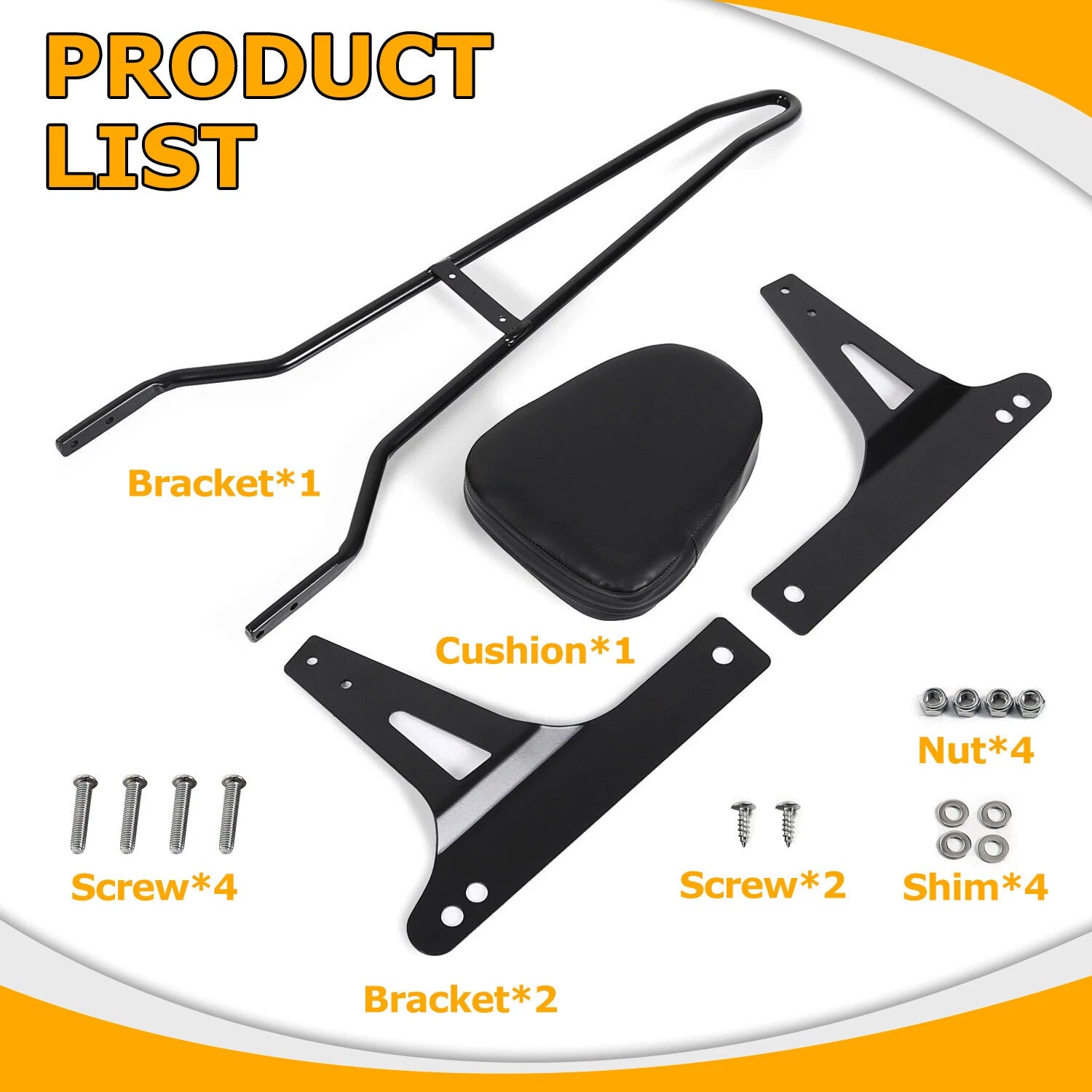 Passenger Backrest Sissy Bar for Harley Dyna Low Rider Street Bob (2006–2017)