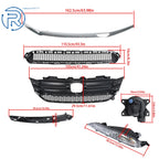 Front Bumper Grille Set with Fog Lamps for Honda Pilot (2016-2018)