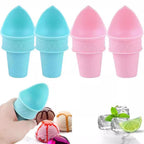 4 x Reusable Mini Ice Cream Cone Scoop Holders for Birthday Party Pink & Blue