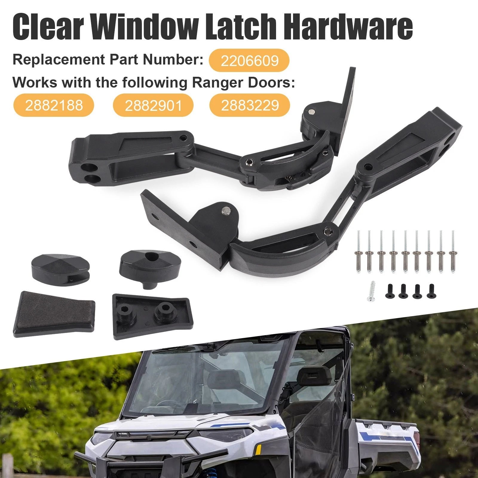 Window Latch Hardware Kit for Polaris Ranger (2023–2026)