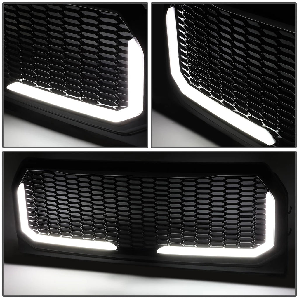 LED Tube Front Bumper Grille for Ford F150 (2015–2017) Honeycomb Mesh