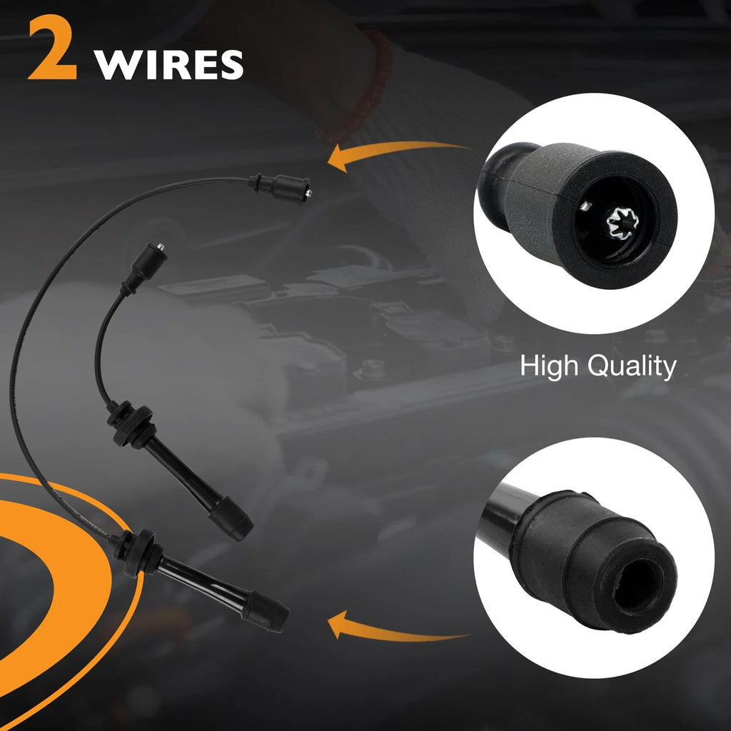 2X Ignition Coil Pack & Spark Plug Wire Set for Mazda Protege (2001-2005)