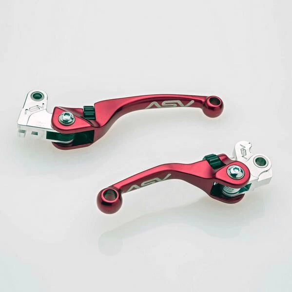 ASV F4 Pair Front Brake & Clutch Levers Red for Kawasaki KX250 KX450 (2004–2023)
