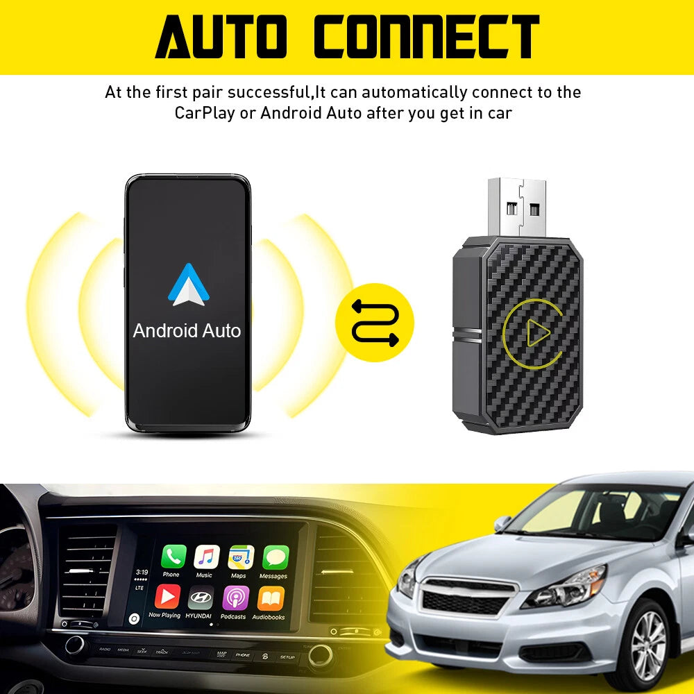 Wireless CarPlay Adapter for iPhone and Android Auto