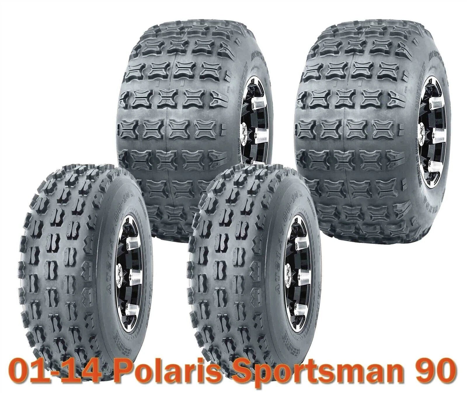 Set of 2 ATV Tires 19x7-8 & 18x9.5-8 for Polaris Sportsman 90 (2001–2014)