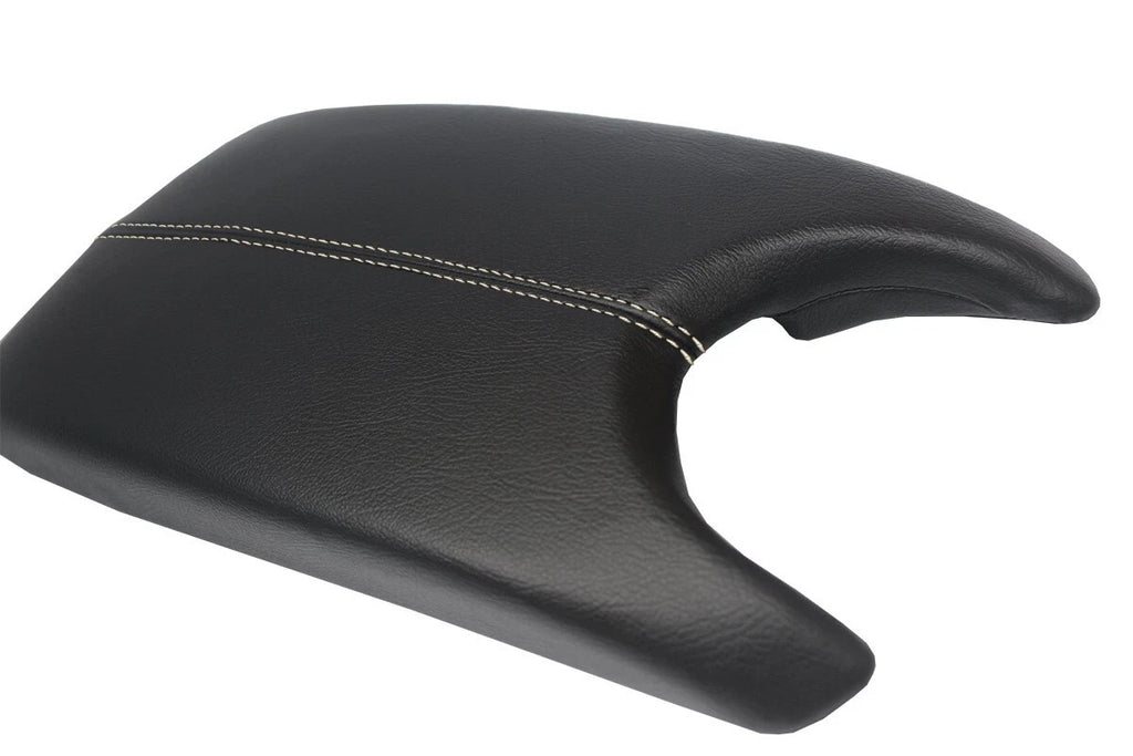 Leather Console Lid Armrest Cover for Cadillac ATS (2013–2019) Beige Stitch