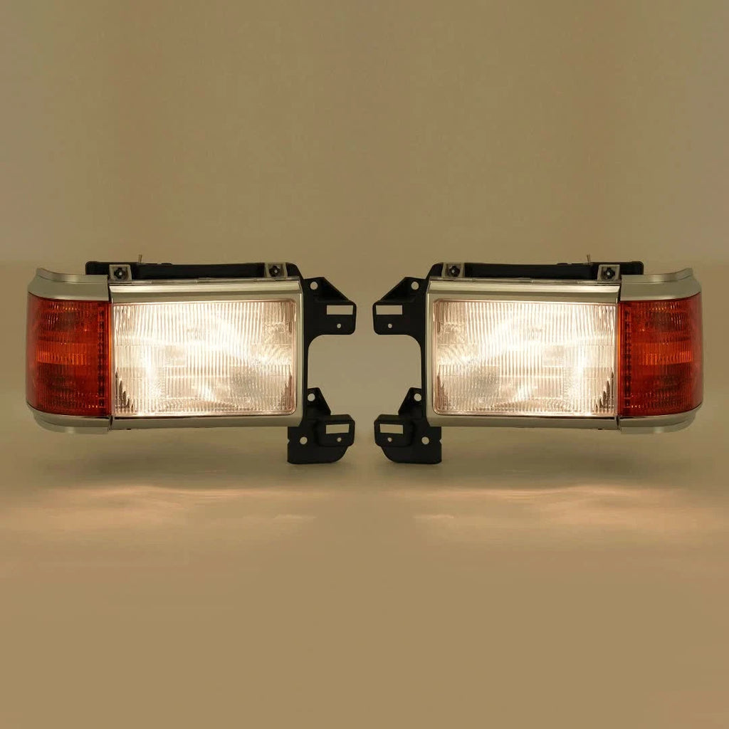 Set of 2 Headlights for Ford Bronco F150 F250 (1987–1991) Chrome Trim