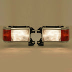 Set of 2 Headlights for Ford Bronco F150 F250 (1987–1991) Chrome Trim