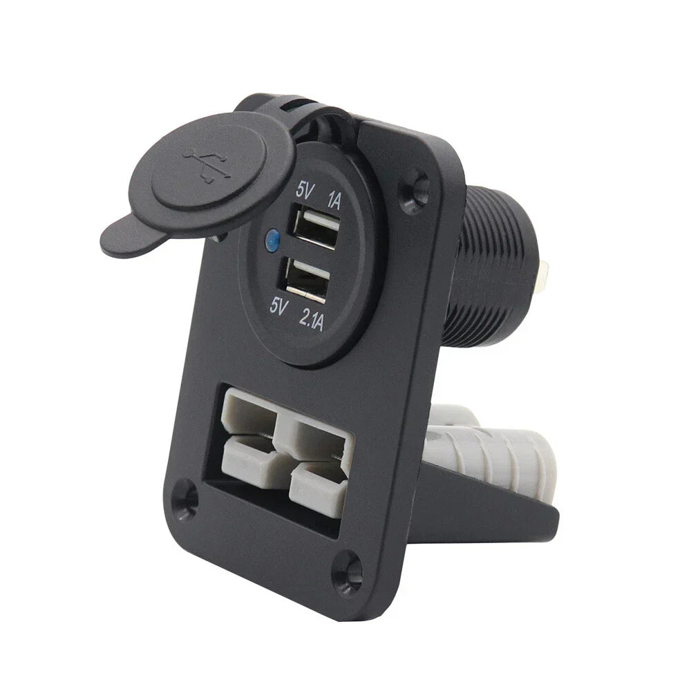 50 Amp Dual USB Socket Flush Mount Recessed Plate for Anderson Boat Camper