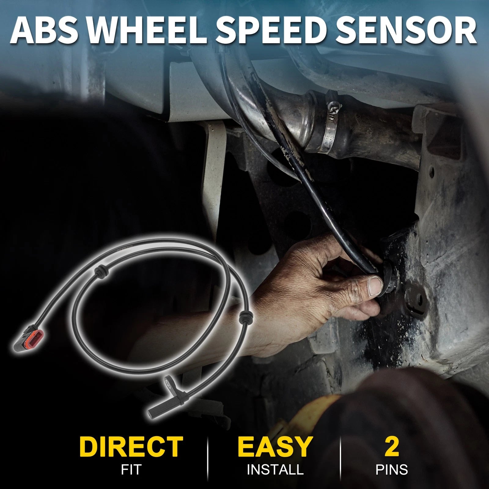 2pcs Rear Side ABS Wheel Speed Sensor for Mercedes-Benz C250 (2012–2015) No.A2049050100