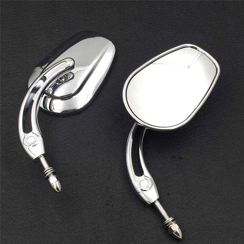 Chrome Big Mirrors for Harley SuperLow Iron 883 1200 Custom Roadster (2009–2023)