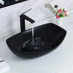 Matte Black Oval Vessel Sink with Pop Up Drain for Bathroom (22" x 15.7")