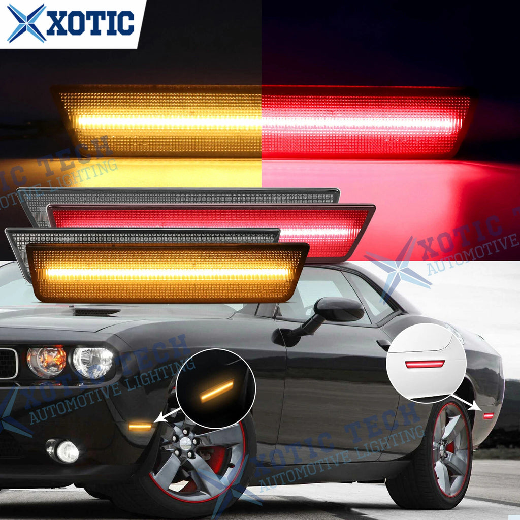 Smoked LED Front and Rear Side Marker Light for Dodge Challenger (2008–2014)