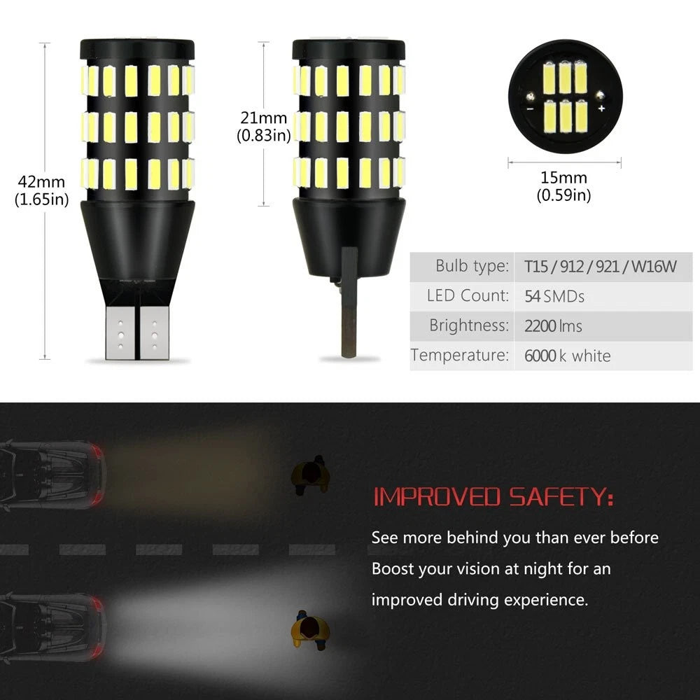 2X 2200lm 921 LED Backup Reverse Light Bulb for F-250 F-350 Super Duty (2011–2016)