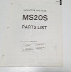 Yamaha MS202S Monitor Speaker Service Manual and Parts List