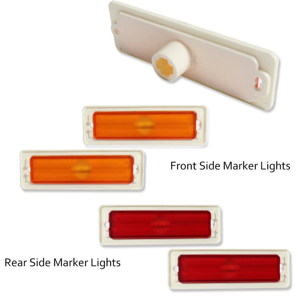 Set of 4 Side Marker Light Lamp Assemblies for Chevy Nova (1970–1974)