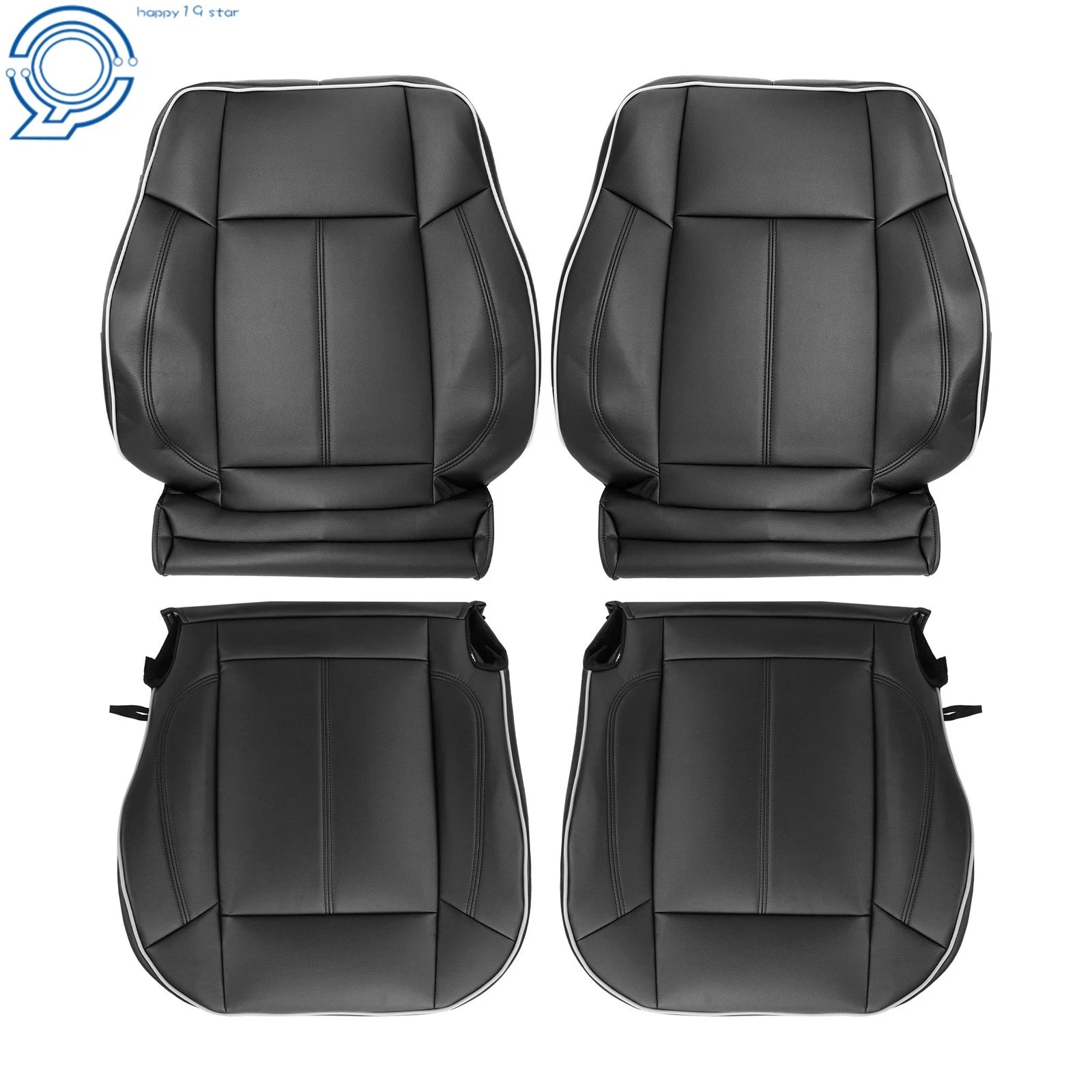 Set of 2 Front Leather Seat Covers for Hummer H3 (2006–2010) Black