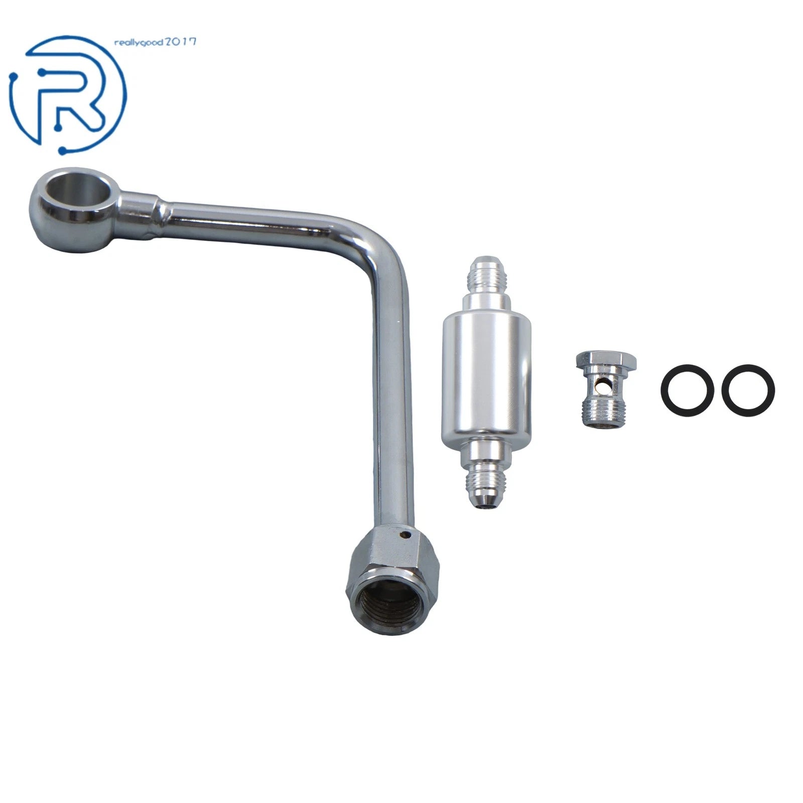 Fuel Line Kit for Universal Vehicles (Stainless Steel, Chrome)