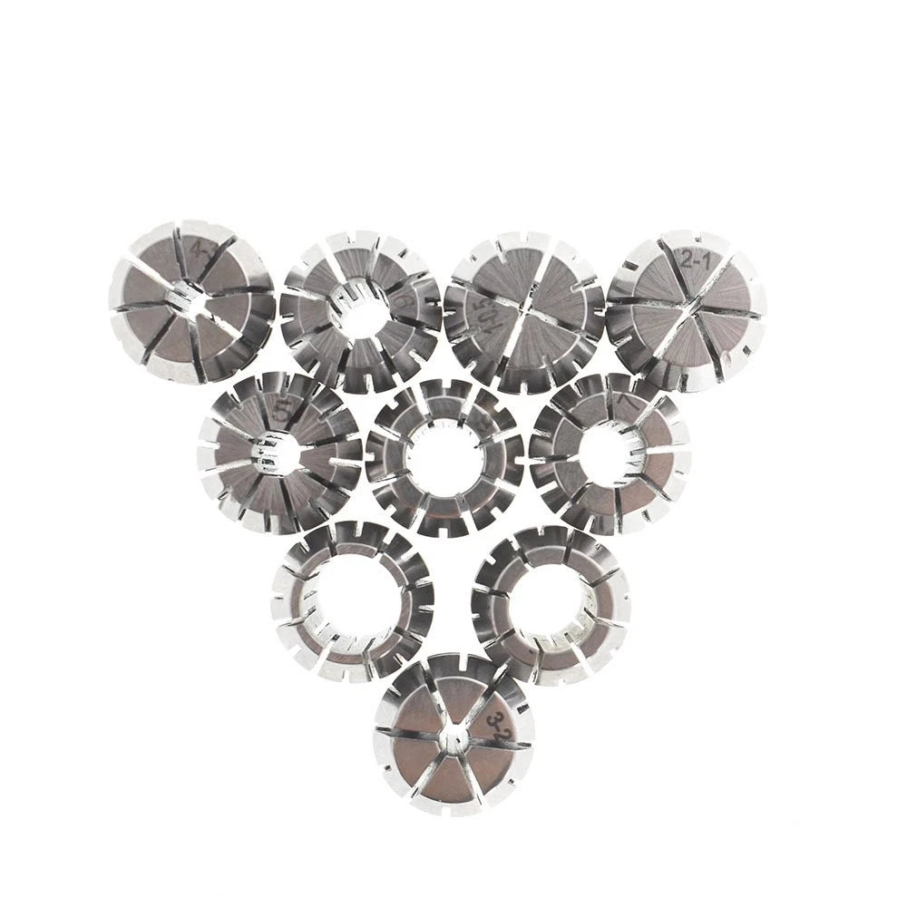 10PC Spring Collet Set for CNC Workholding (Engraving, Milling, Lathe)