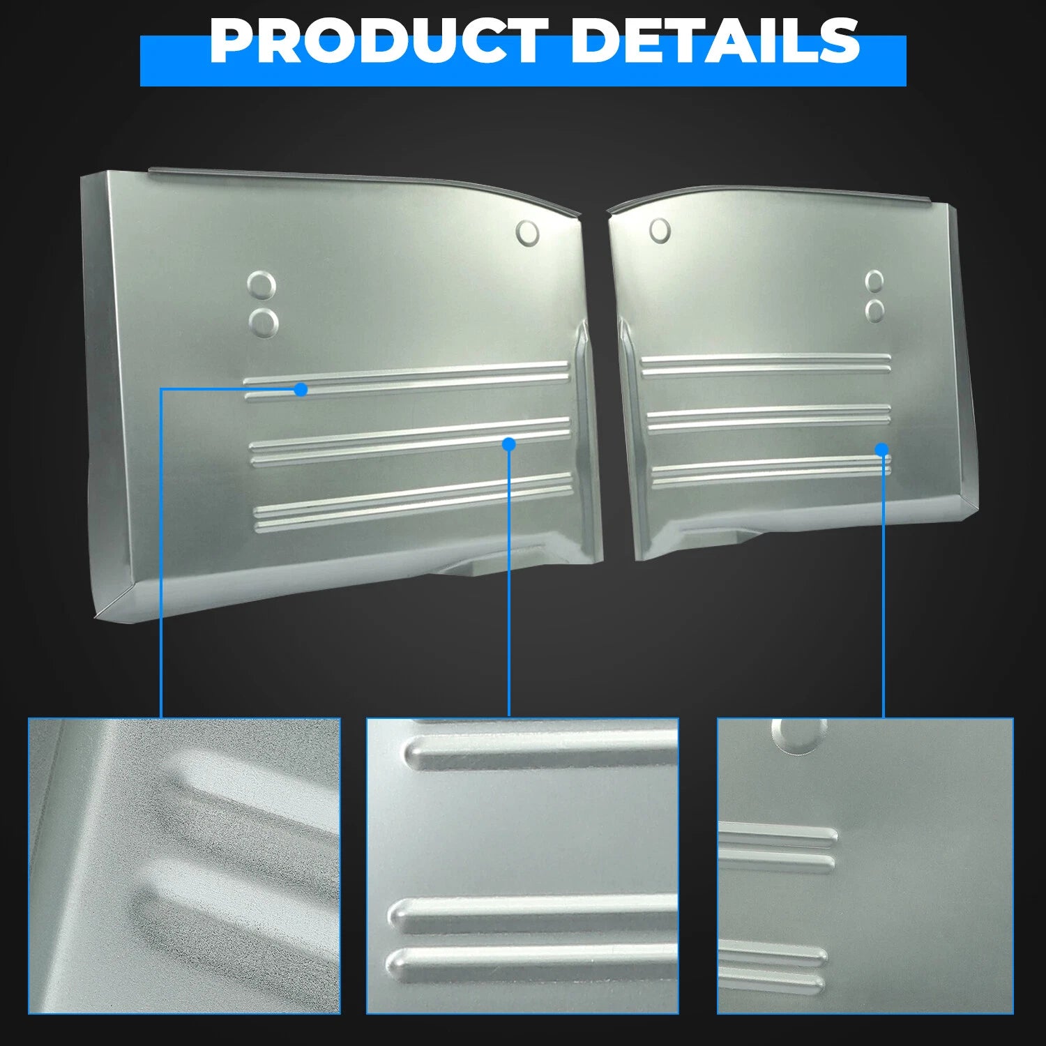 Set of 2 Front Floor Pans Steel for Chevy Chevrolet (1955–1957)
