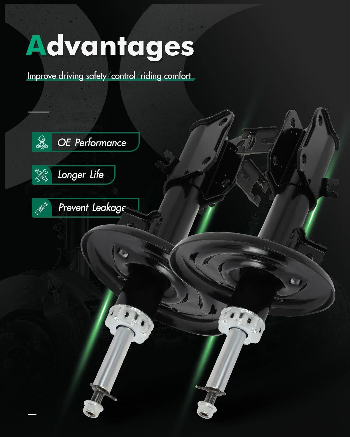 Front Pair Strut Shocks for Nissan Maxima (2016–2022) & Altima (2013–2018)