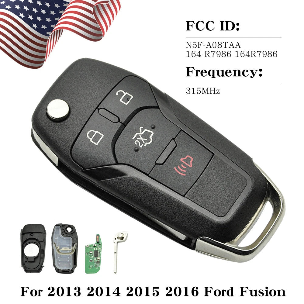 1 Pcs Keyless Entry Flip Key Fob for Ford Fusion (2013–2016) 5924003
