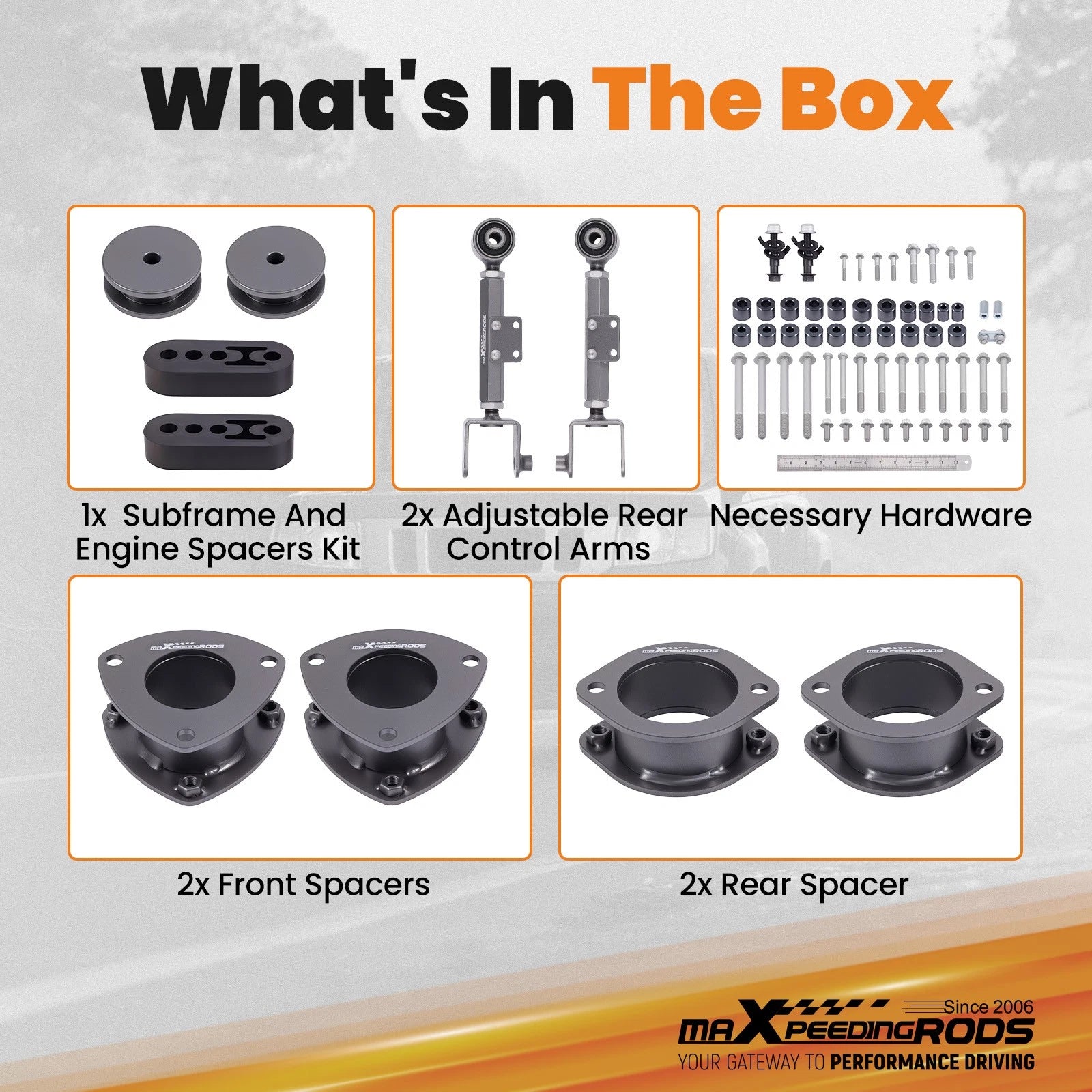 3" Lift Spacer Kit for Honda Element (2003-2011) Adjustable Rear Arms