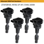 Set of 4 Ignition Coils & Iridium Spark Plugs for Hyundai Veloster (2015–2020) UF817