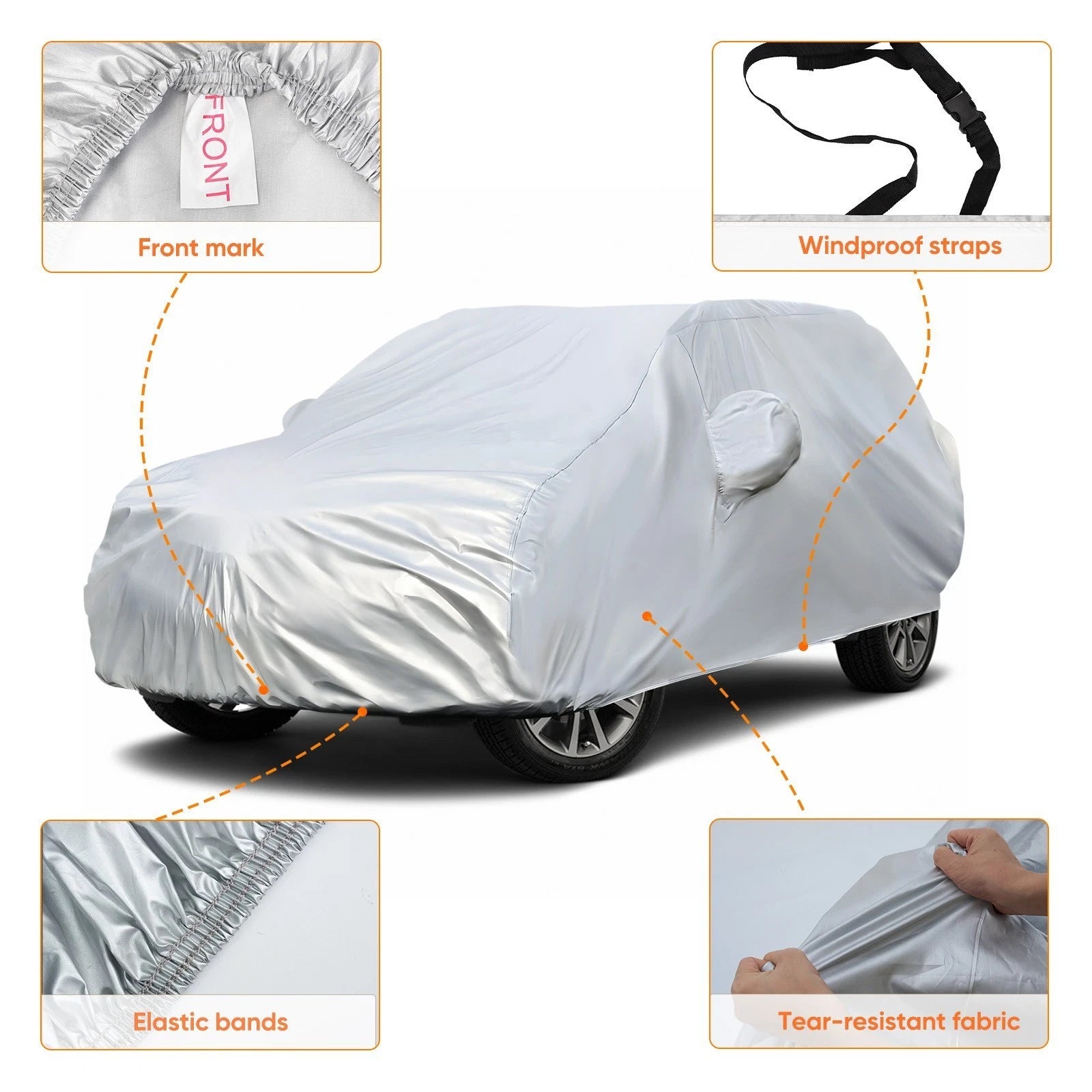 Full SUV Car Cover Waterproof All Weather Protection for SUV (Universal)