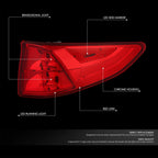Chrome Red LED Taillight Assembly for Honda Odyssey (2018–2023)