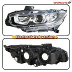 Halogen Headlight for Honda Civic (2016–2018) Chrome Driver Left