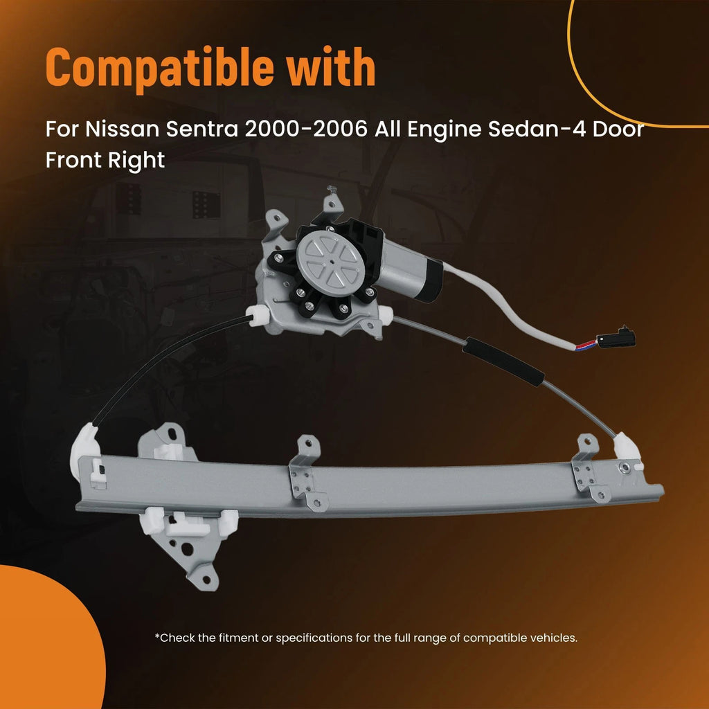 Front Passenger Side Window Regulator with Motor for Nissan Sentra (2000-2006)