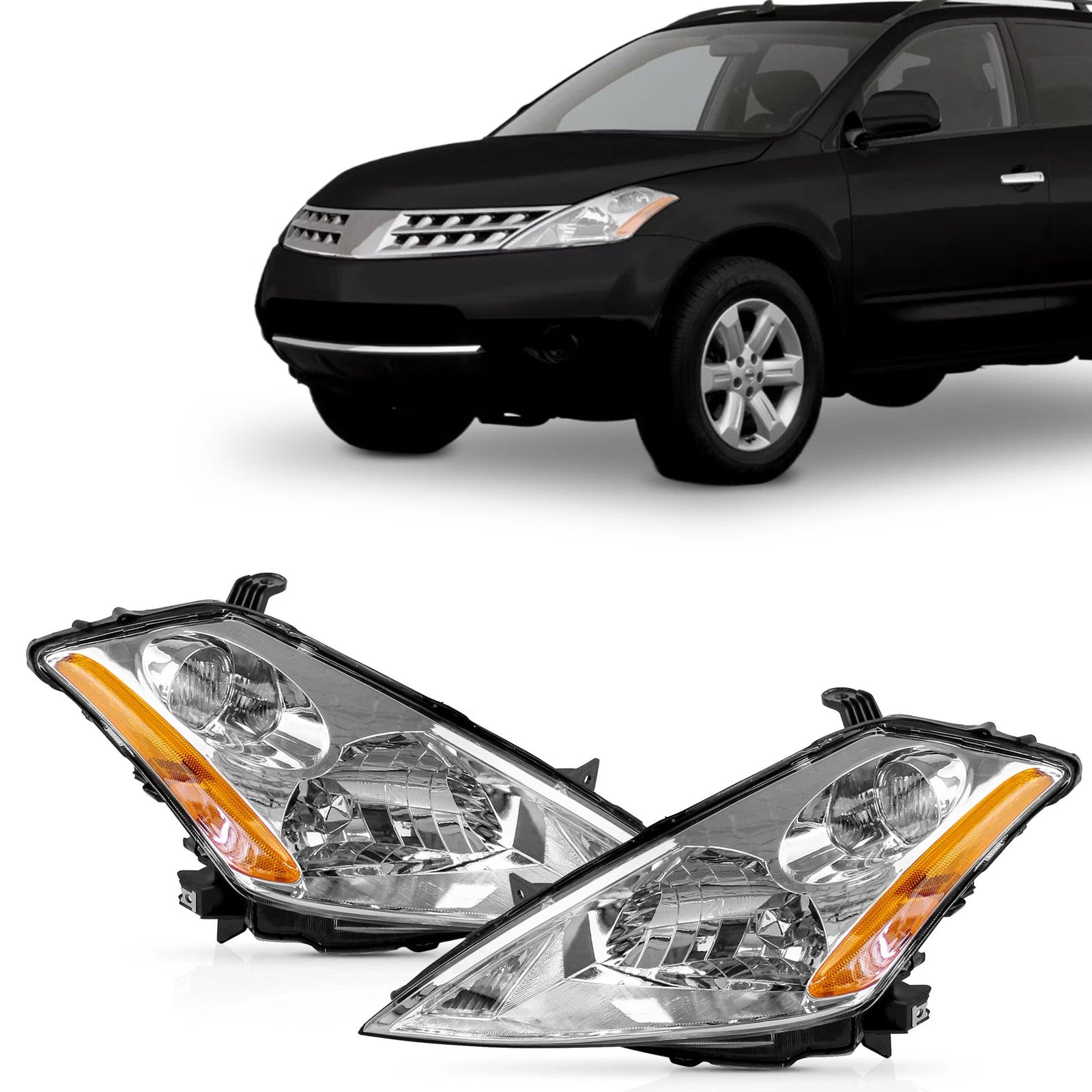 Set of 2 Halogen Headlights for Nissan Murano (2003–2007) 26010CA125