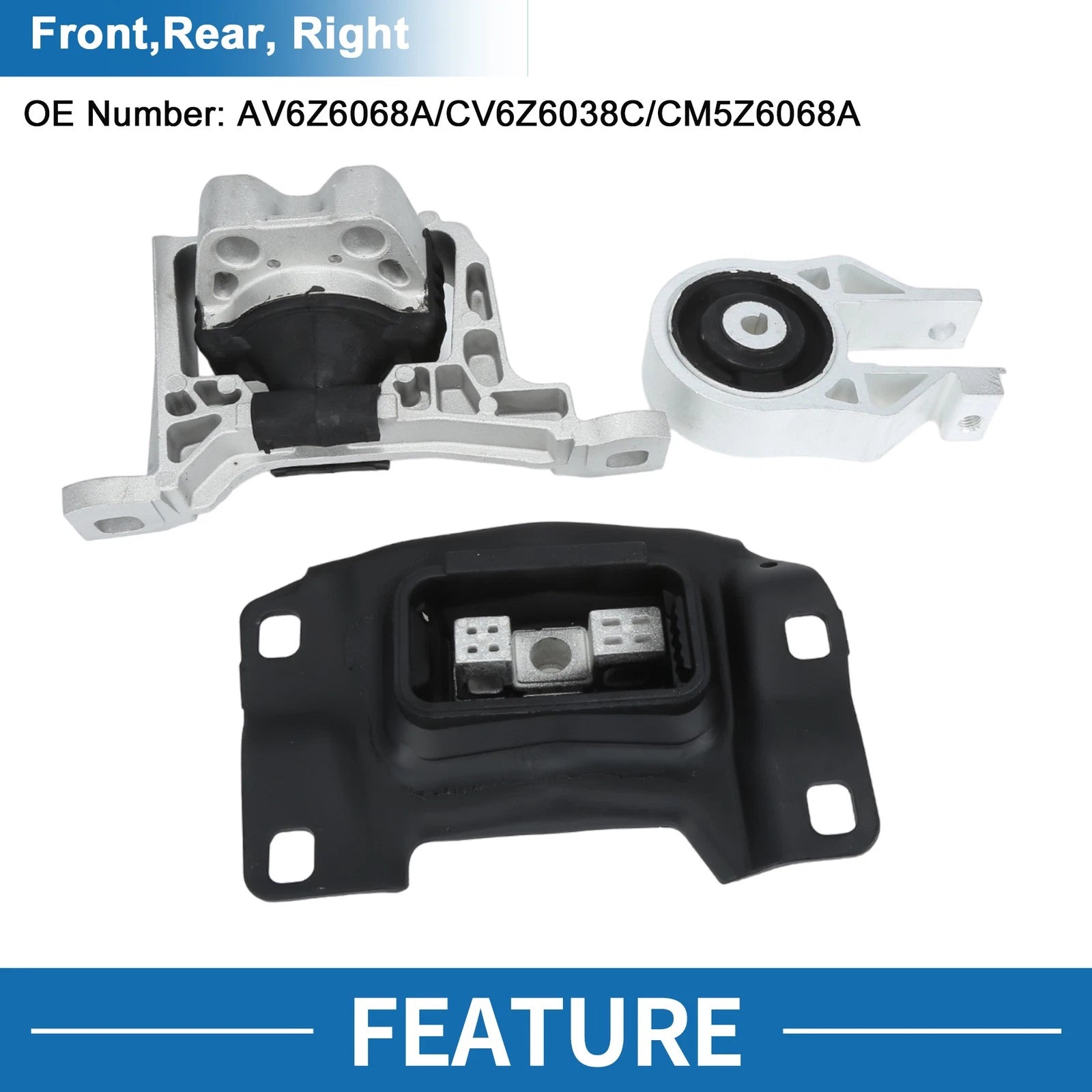 Engine Motor Trans Mount Set for Ford Escape 1.6L 2.0L 2.5L (2013–2016)