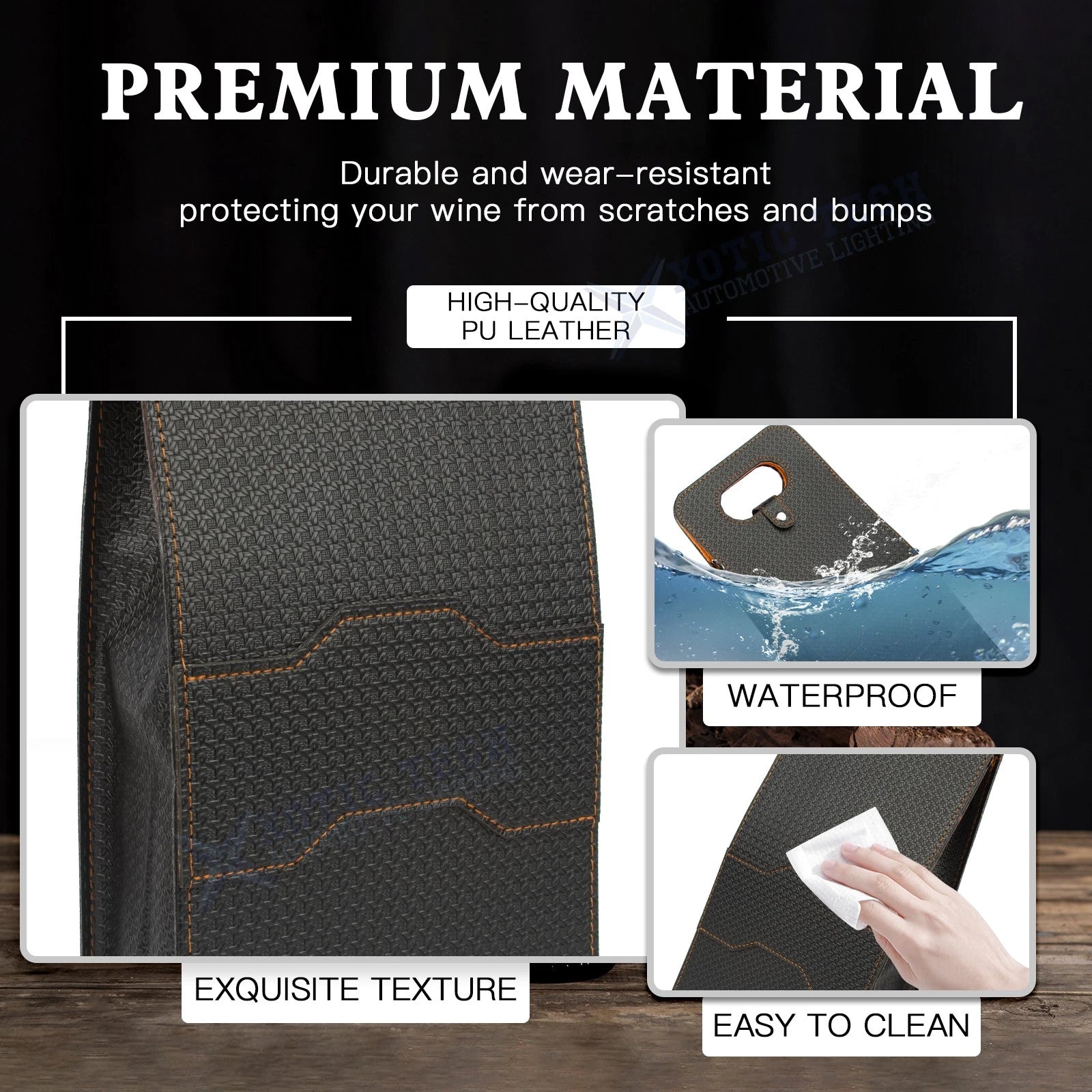 Black Woven Double Bottle Wine Carrier Bag for 2 Bottles (2015-2025)