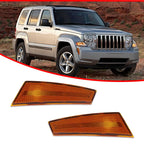 2X Amber Lens Front Bumper Side Marker Lights for Jeep Liberty (2008–2012)