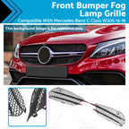 Pair Front Bumper Fog Lamp Grille for Mercedes-Benz C-Class W205 (2015–2018)
