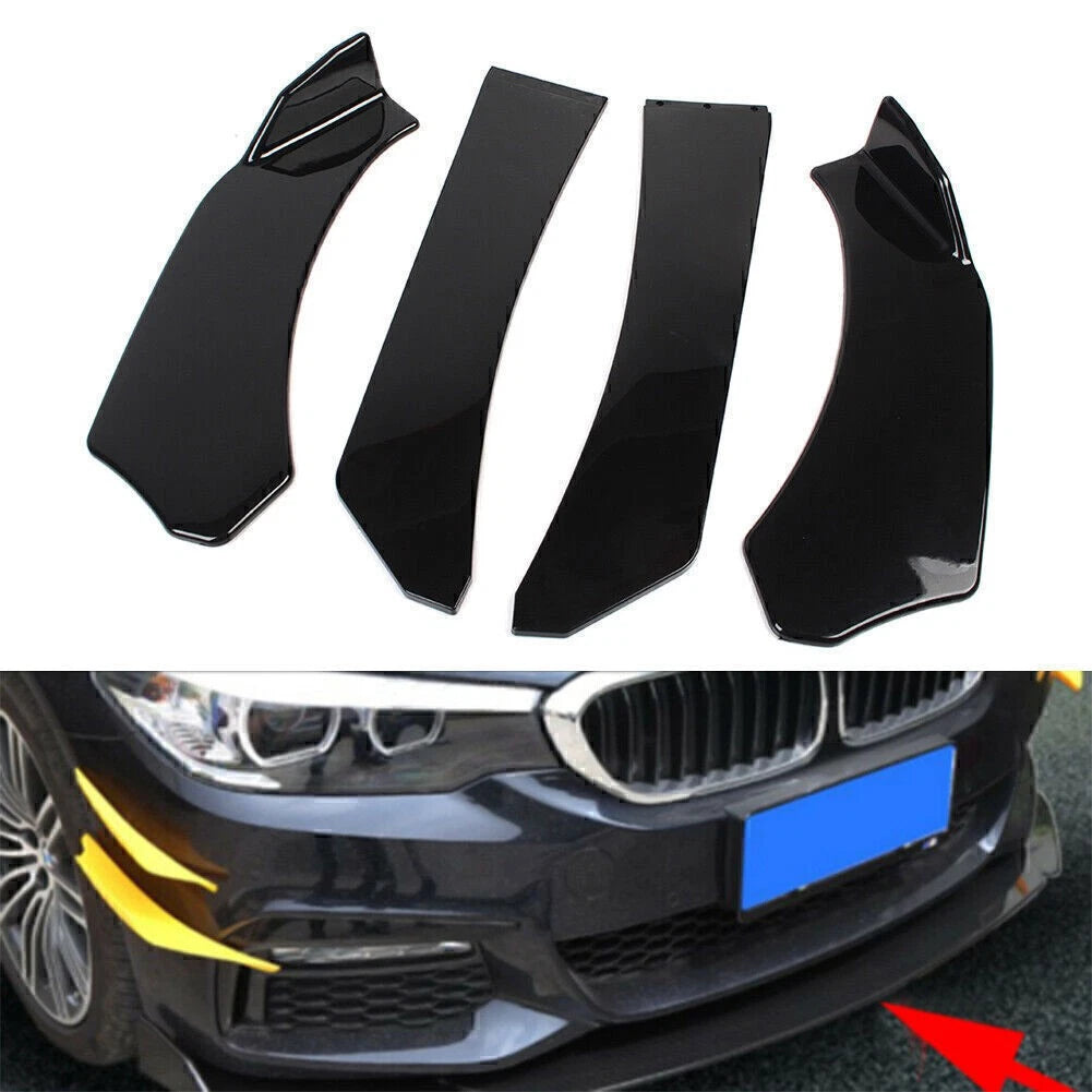 Front Bumper Lip Chin Spoiler Splitter for Universal Cars (Glossy Black)