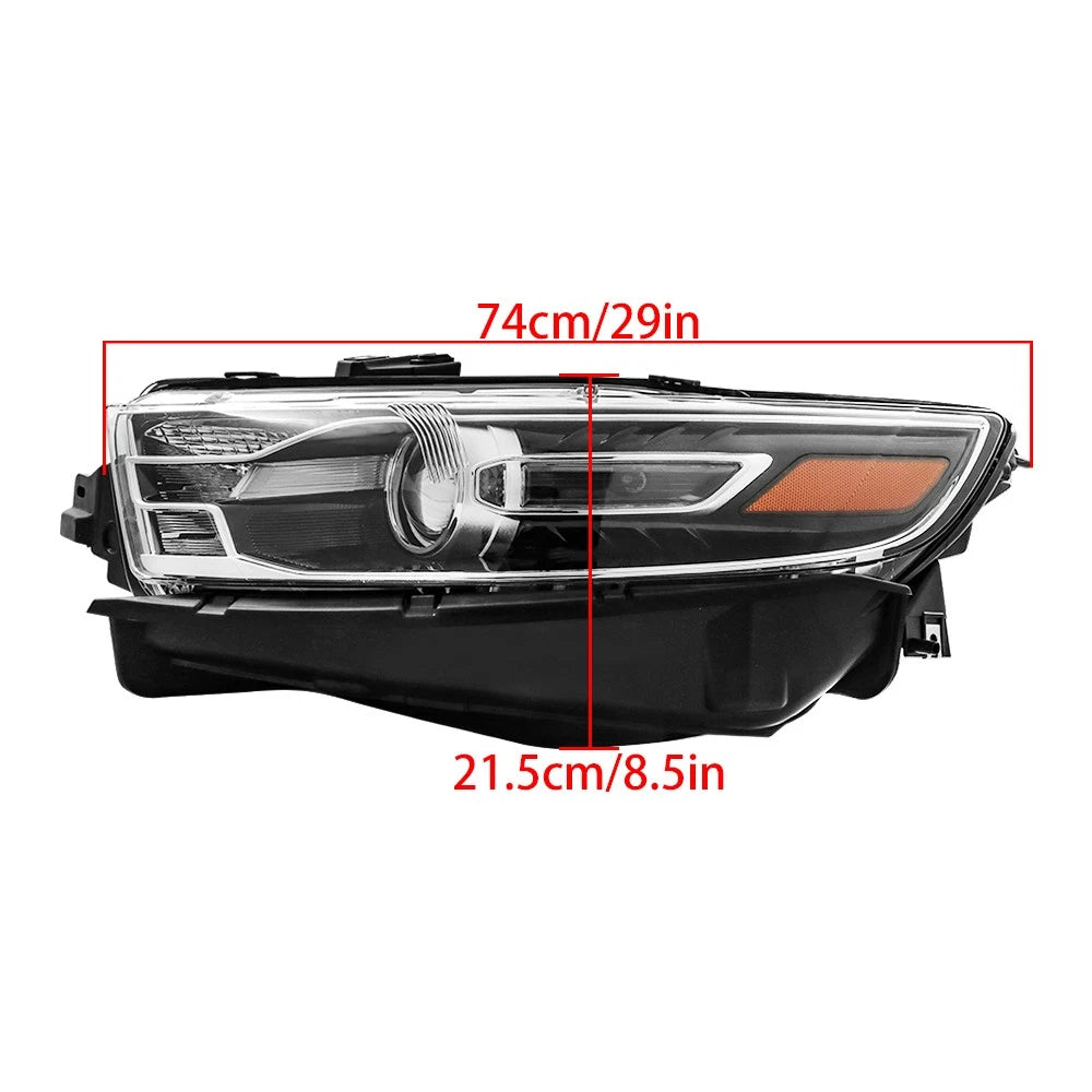 Front Headlight Assembly for Ford Taurus (2016–2019) LH Halogen Black