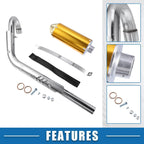 Exhaust Muffler Silencer Pipe Kit 1.1Inch for Honda Motorcycle